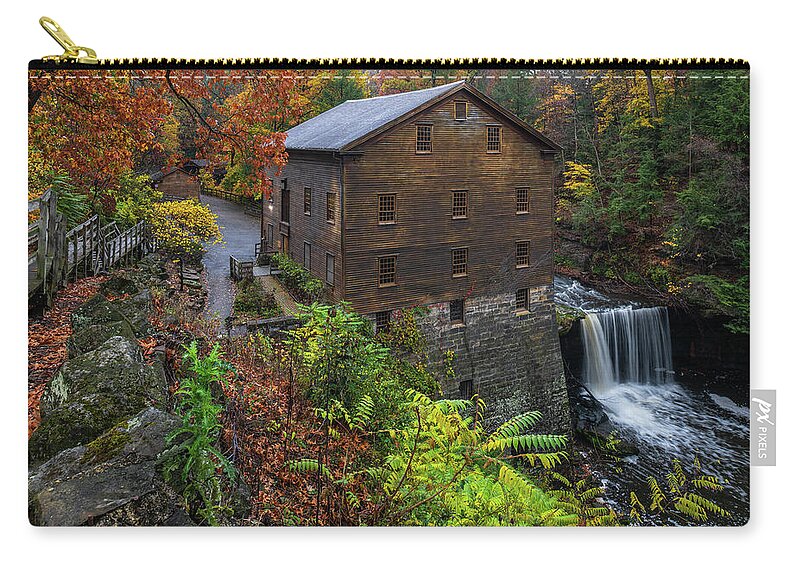 Youngstown Zip Pouch featuring the photograph Lantermans Mill by Sebastian Musial