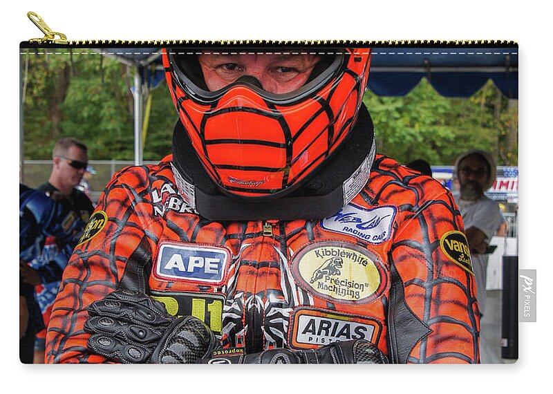 Tryandkeepup Zip Pouch featuring the photograph Larry McBride #56 by Jack Norton