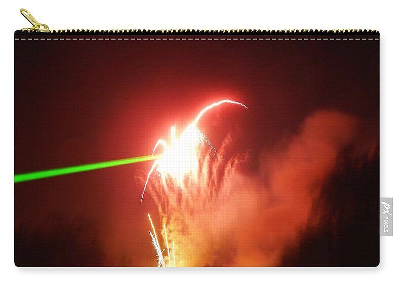 Laser Zip Pouch featuring the photograph Laser Fire by Allen L Improta