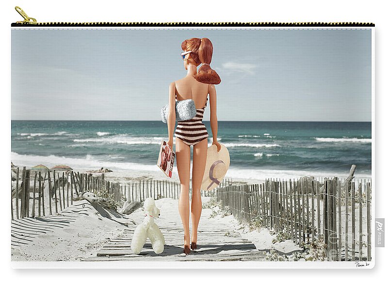 Barbie Zip Pouch featuring the digital art Last Days of Summer Redhead by David Parise