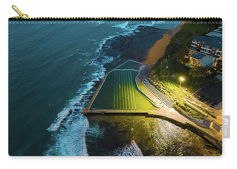 Rockpool Zip Pouch featuring the photograph Last Light at Collaroy No 4 by Andre Petrov