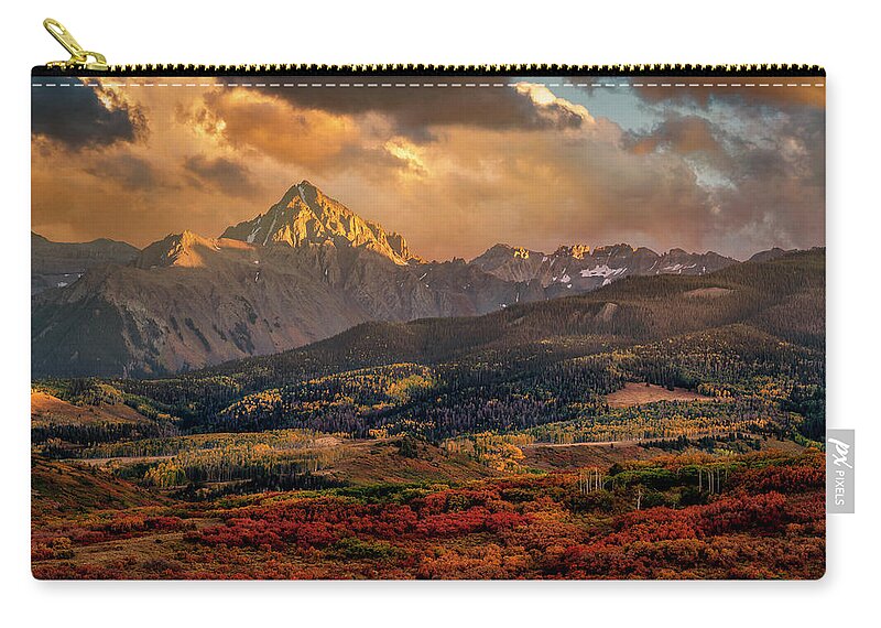 Colorado Zip Pouch featuring the photograph Last Light on Dallas Divide by David Soldano