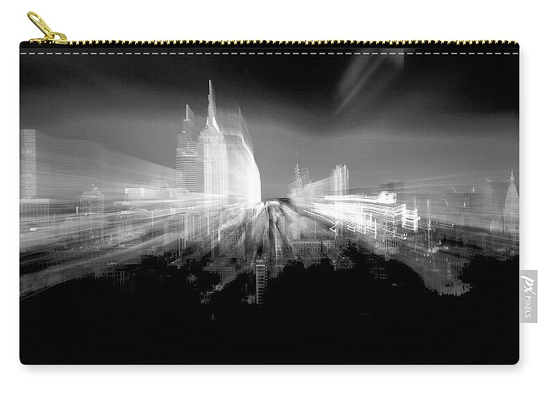 Nyc Zip Pouch featuring the photograph Last Light over the City by Alina Oswald
