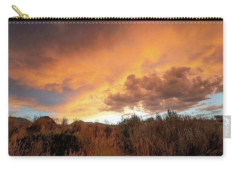 Sunset Carry-all Pouch featuring the photograph Last Light Over the High Desert by Ron Long Ltd Photography