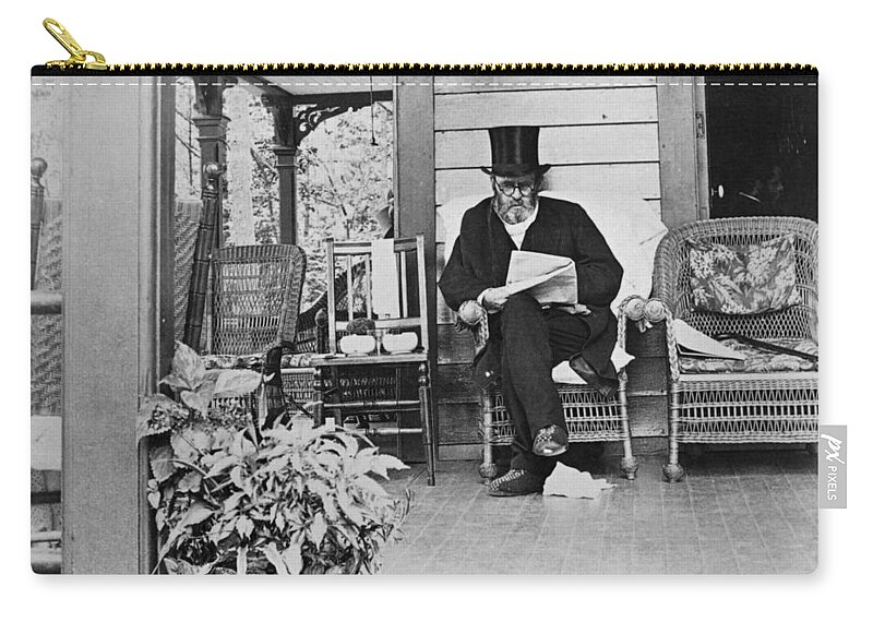 Ulysses Grant Zip Pouch featuring the photograph Last Photograph Of Ulysses S. Grant - New York 1885 by War Is Hell Store