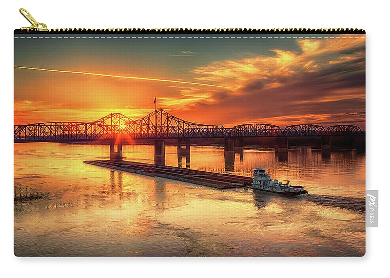 Sunset Zip Pouch featuring the photograph Last Run of the Day by Susan Rissi Tregoning