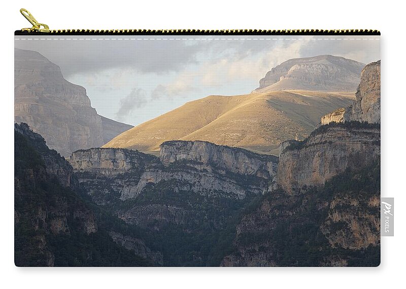 Anisclo Canyon Zip Pouch featuring the photograph Late Afternoon Sun the Anisclo Canyon by Stephen Taylor