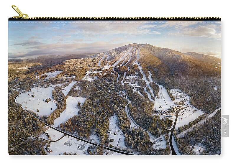 Burke Zip Pouch featuring the photograph Late Day Sun On Burke Mt, Vermont by John Rowe