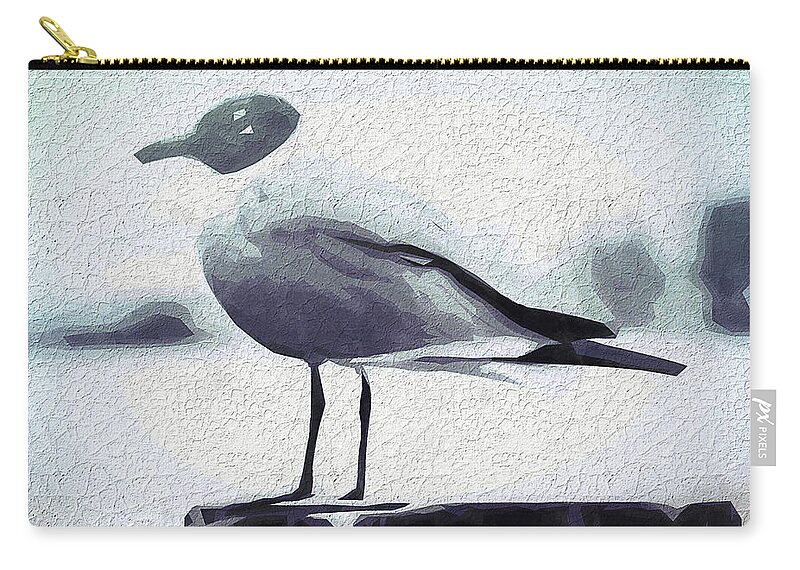 Bird Zip Pouch featuring the photograph Laughing Gull by Reynaldo Williams