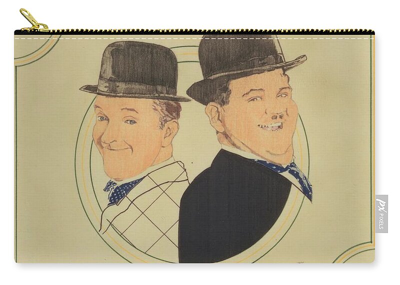 Colored Pencil Zip Pouch featuring the drawing Laurel And Hardy by Sean Connolly