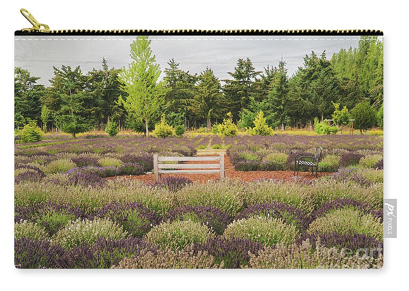 Lavender Field Zip Pouch featuring the photograph Lavender Field by Weir Here And There