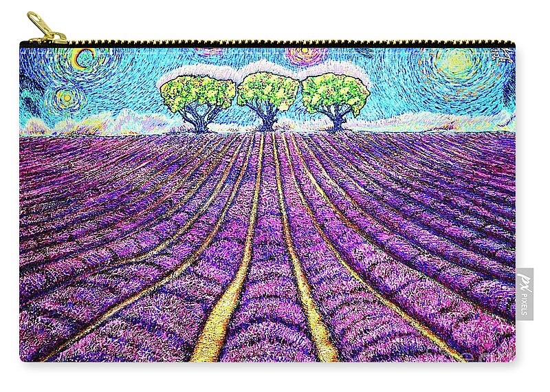 Lavender Zip Pouch featuring the painting Lavender by Viktor Lazarev
