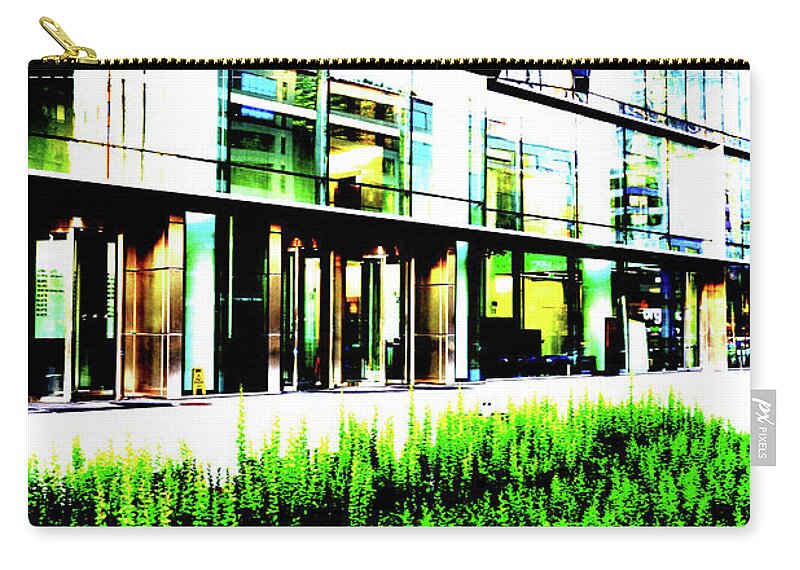 Lawn Zip Pouch featuring the photograph Lawn At Office Building In Warsaw, Poland by John Siest