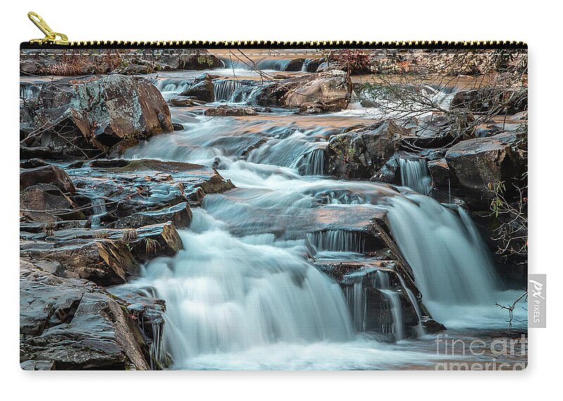 Falls Zip Pouch featuring the photograph Layered Falls by Tom Claud