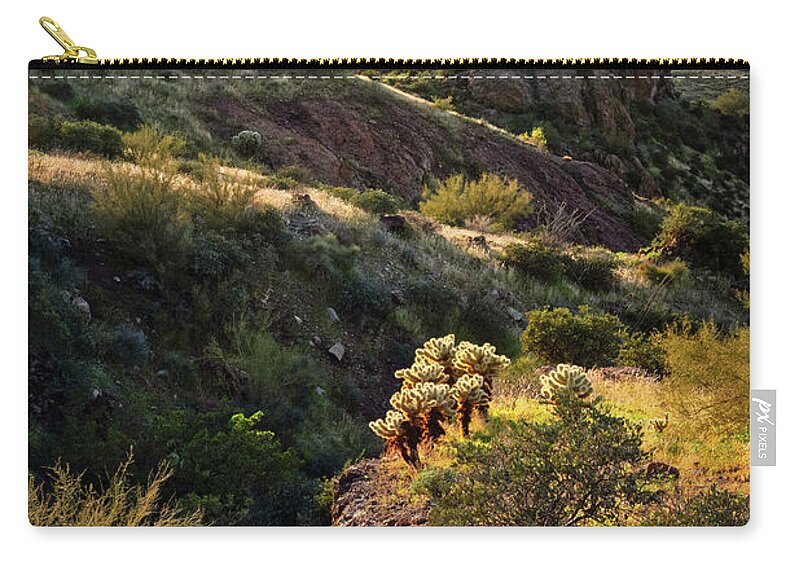 Sunset Zip Pouch featuring the photograph Layers Of The Desert by Saija Lehtonen