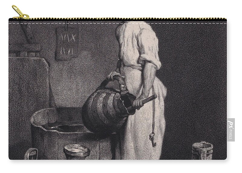After Jean-simeon Chardin Zip Pouch featuring the drawing Le Garcon Cabartier by After Jean-Simeon Chardin