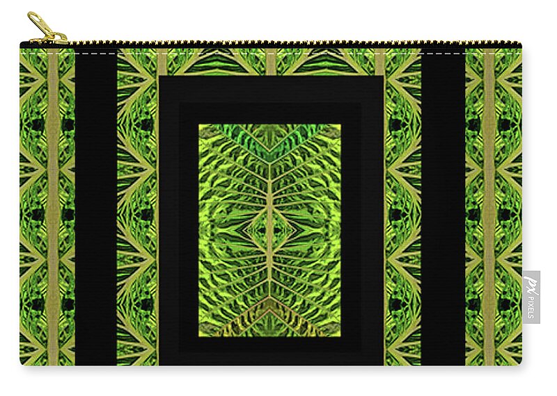 Geometric Zip Pouch featuring the photograph Leaf Mandala by Rochelle Berman