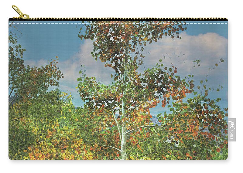 Aspen Zip Pouch featuring the digital art Leafy Dancer by Deb Nakano
