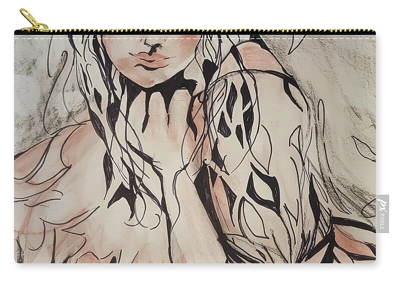 Leaning Zip Pouch featuring the painting Leaning Towards by Lisa Kaiser