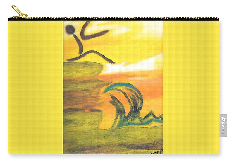 Leap Zip Pouch featuring the painting Leap of Faith by Esoteric Gardens KN