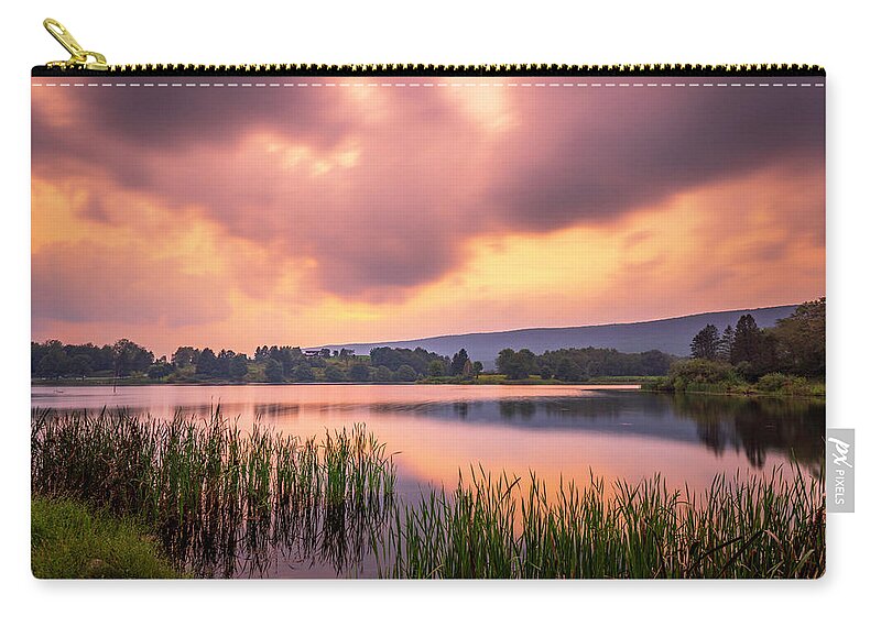 Leaser Zip Pouch featuring the photograph Beautiful September Leaser Lake Sunset by Jason Fink