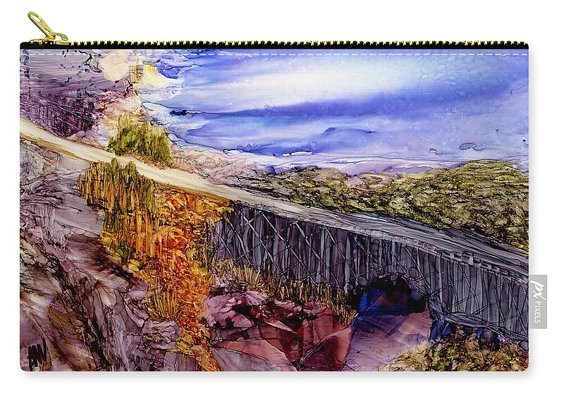 Bridge Carry-all Pouch featuring the painting Leaving it all behind by Angela Marinari