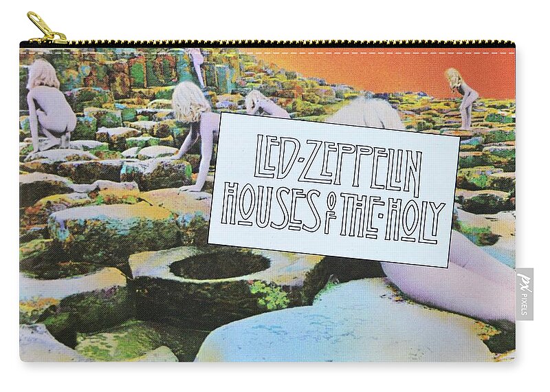 Rock And Roll Zip Pouch featuring the photograph Led Zeppelin Houses of the Holy album cover by David Lee Thompson