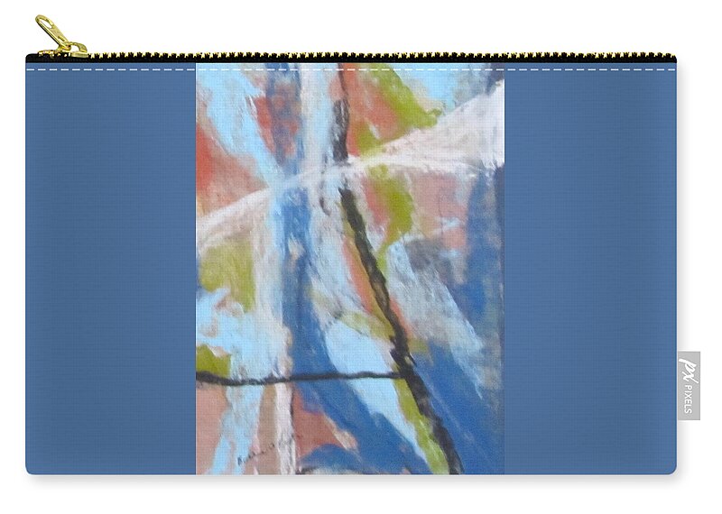 Blue Carry-all Pouch featuring the pastel Left Hand Abstract Series #1 Right Diptych by Barbara O'Toole