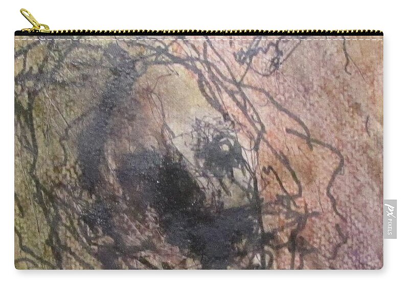 Trapped Zip Pouch featuring the mixed media Lefthand Abstracts Series #6 _Ensnared by Barbara O'Toole