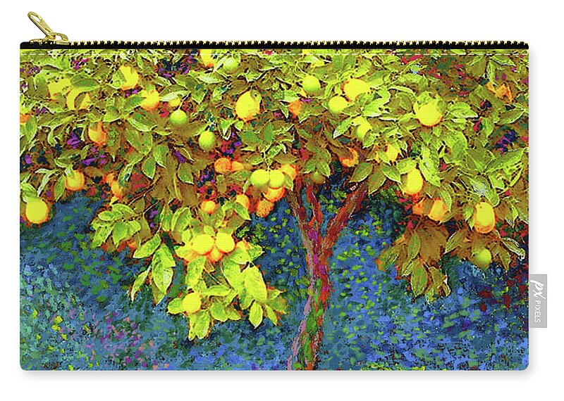Landscape Zip Pouch featuring the painting Lemon Tree by Jane Small