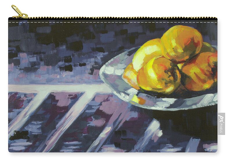 Lemon Zip Pouch featuring the painting Lemonade by Allison Fox