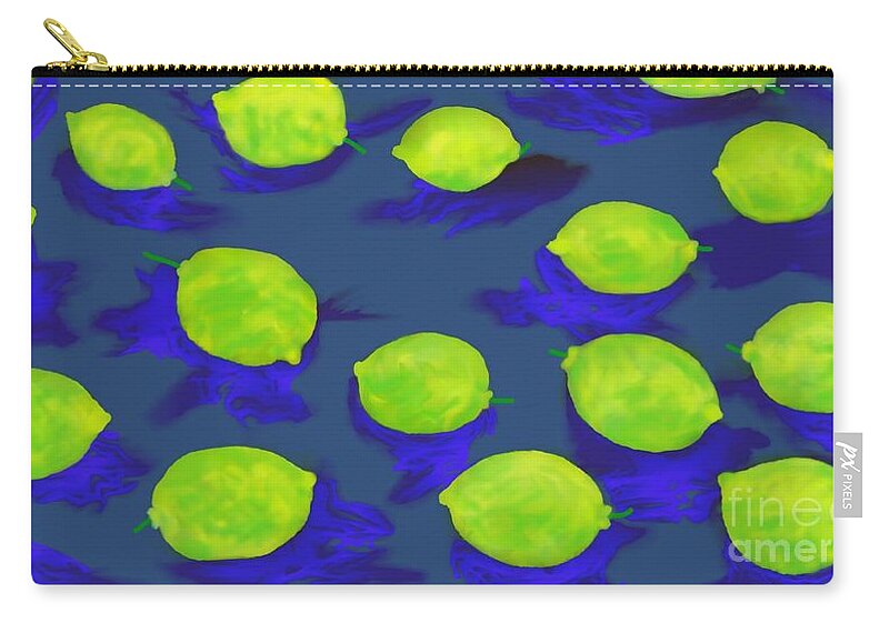 Lemons Art Zip Pouch featuring the painting Lemons by Reina Resto