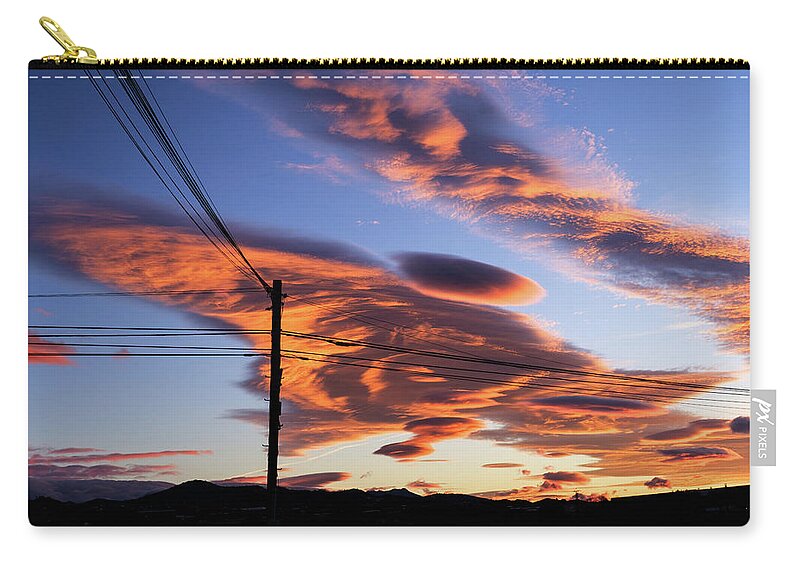 Lenticular Zip Pouch featuring the photograph Lenticular clouds by Gary Browne