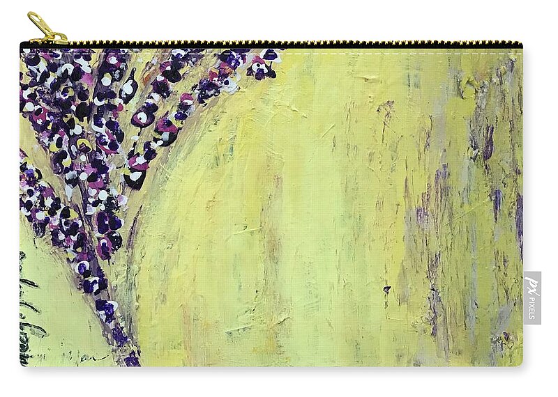 Yellow Carry-all Pouch featuring the painting L'envol by Medge Jaspan