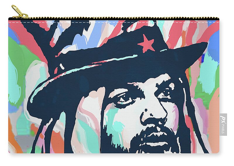 Leon Russell (born Claude Russell Bridges; April 2 Zip Pouch featuring the mixed media Leon Russell - Pop Arts Poster by Kim Wang