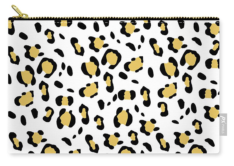 Graphic-design Zip Pouch featuring the digital art Leopard Animal Print Glam #25 #pattern #decor #art by Anitas and Bellas Art