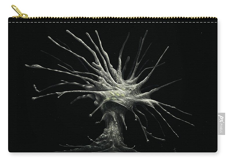 Protozoa Carry-all Pouch featuring the digital art Leptophrys Amoeba by Kate Solbakk