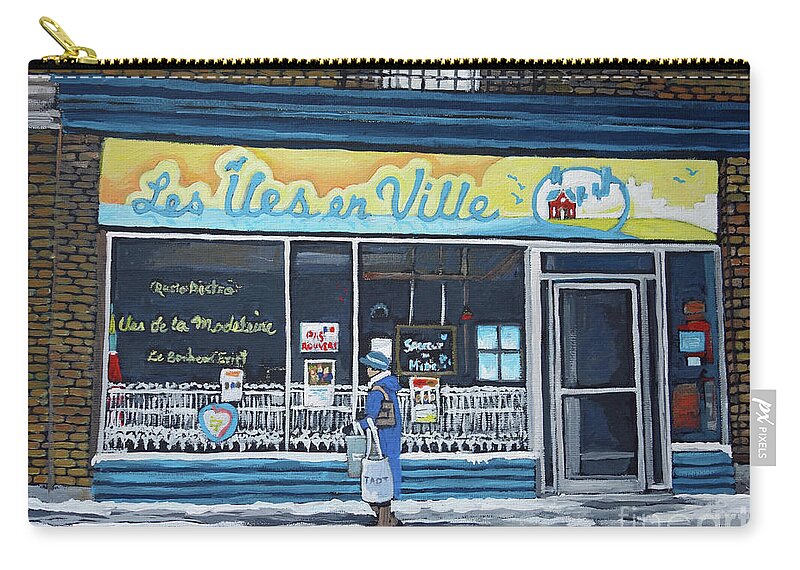 Street Scenes Zip Pouch featuring the painting Les Iles en Ville by Reb Frost