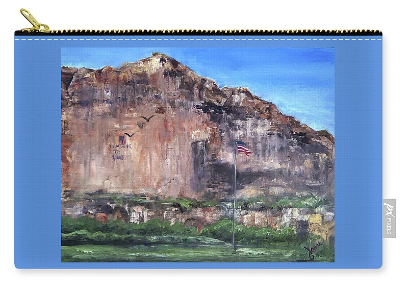 Plein Air Zip Pouch featuring the painting Let Freedom ring by Nila Jane Autry