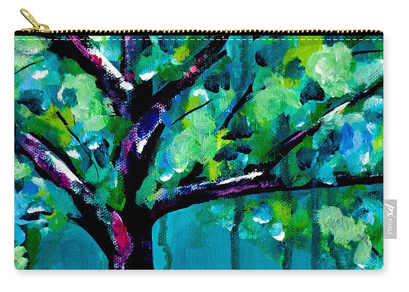 Landscape Zip Pouch featuring the painting Let It Rain by Beth Ann Scott
