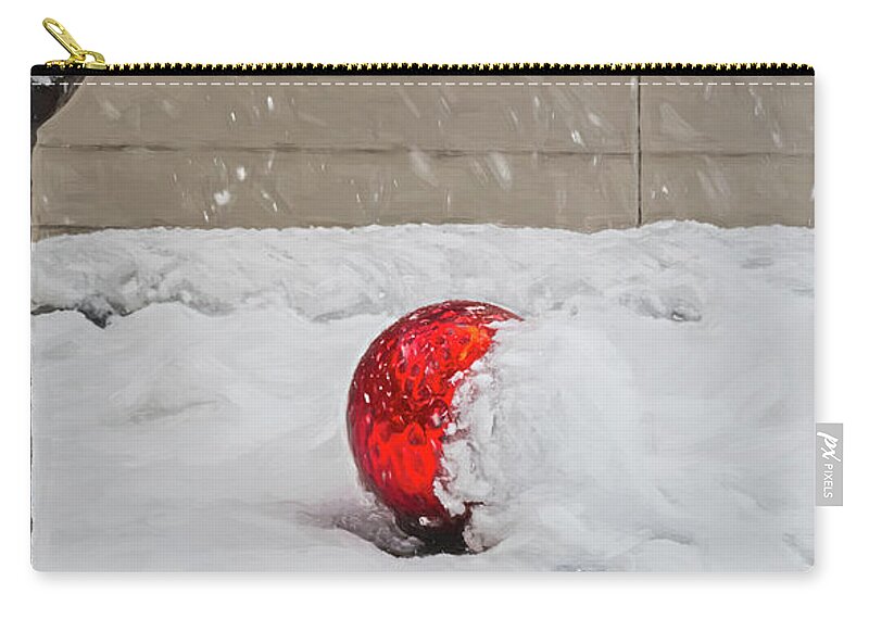 Snowing Zip Pouch featuring the photograph Let It Snow by Debra Martz