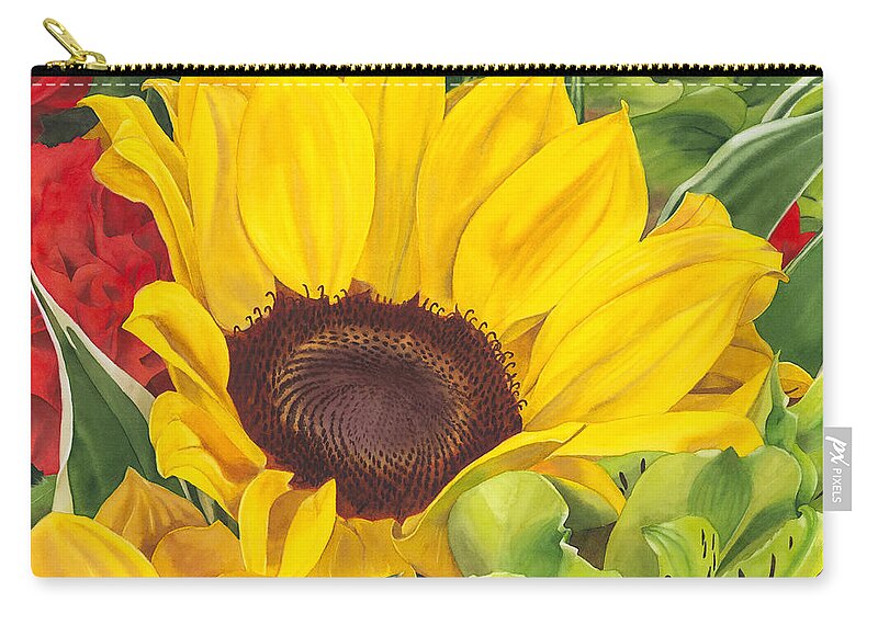 Flower Carry-all Pouch featuring the painting Let Me Brighten Your Day by Espero Art