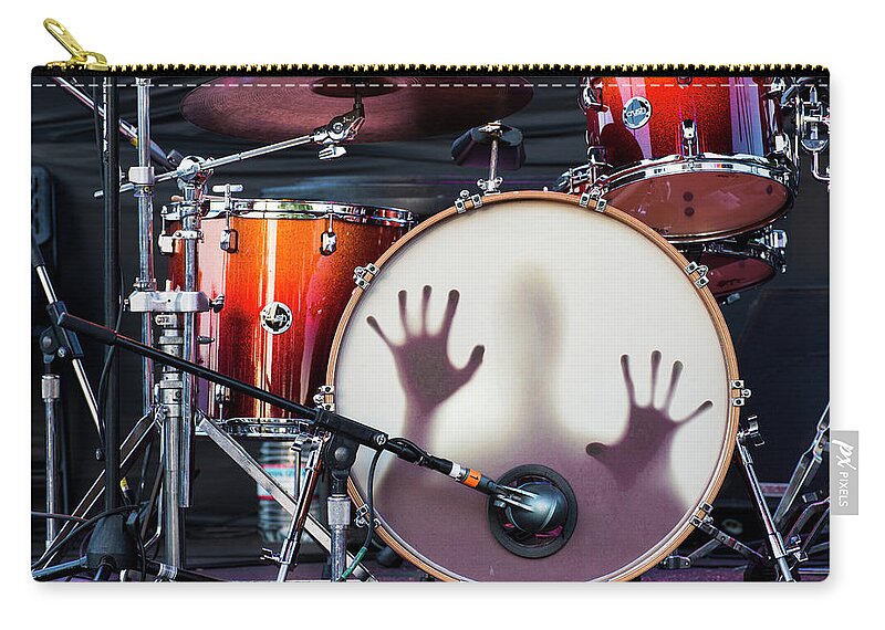 Drums Zip Pouch featuring the photograph Let the Music Set You Free 2 by Alex Lapidus