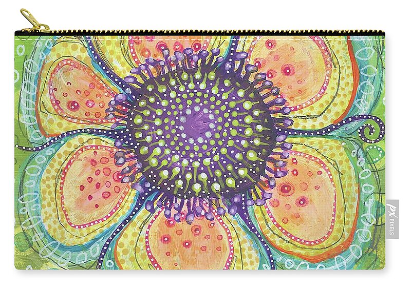 Flower Painting Carry-all Pouch featuring the painting Letting Go by Tanielle Childers