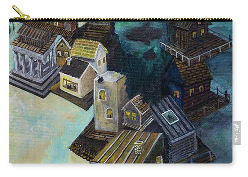 Uncertainty Carry-all Pouch featuring the painting Levels of Uncertainty by Mindy Huntress