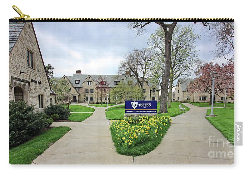 Libbey Hall Zip Pouch featuring the photograph Libbey Hall University of Toledo 5869 by Jack Schultz