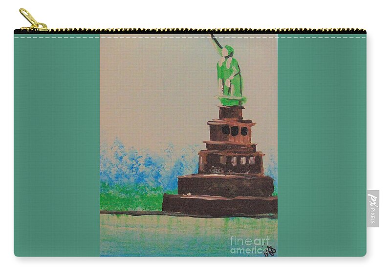 Liberty Zip Pouch featuring the painting Liberty by Saundra Johnson