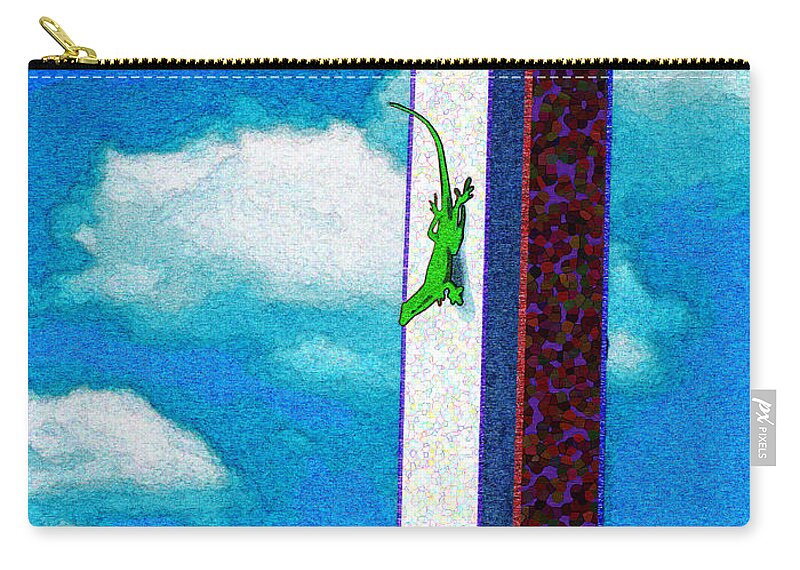 Reptile Zip Pouch featuring the digital art Library Lizzie by Rod Whyte