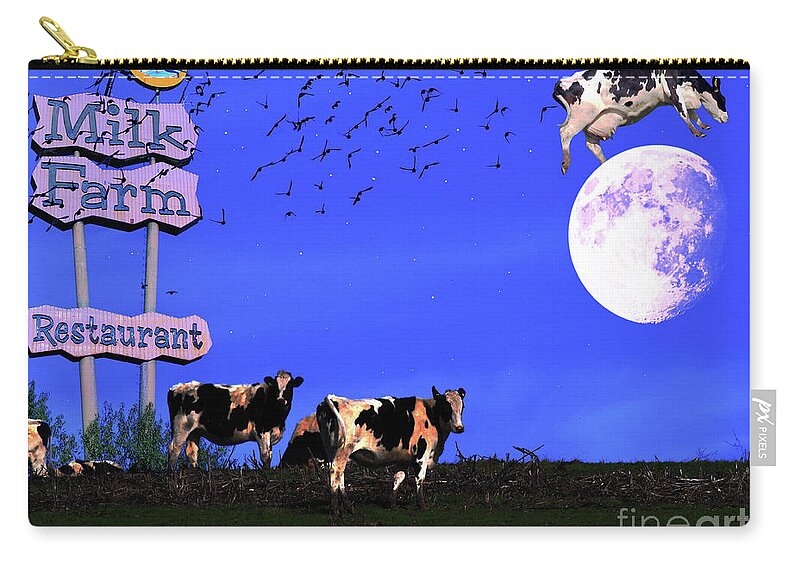 Wingsdomain Zip Pouch featuring the photograph Life At The Old Milk Farm Restaurant After The Lights Went Out For The Last Time In 1986 by Wingsdomain Art and Photography