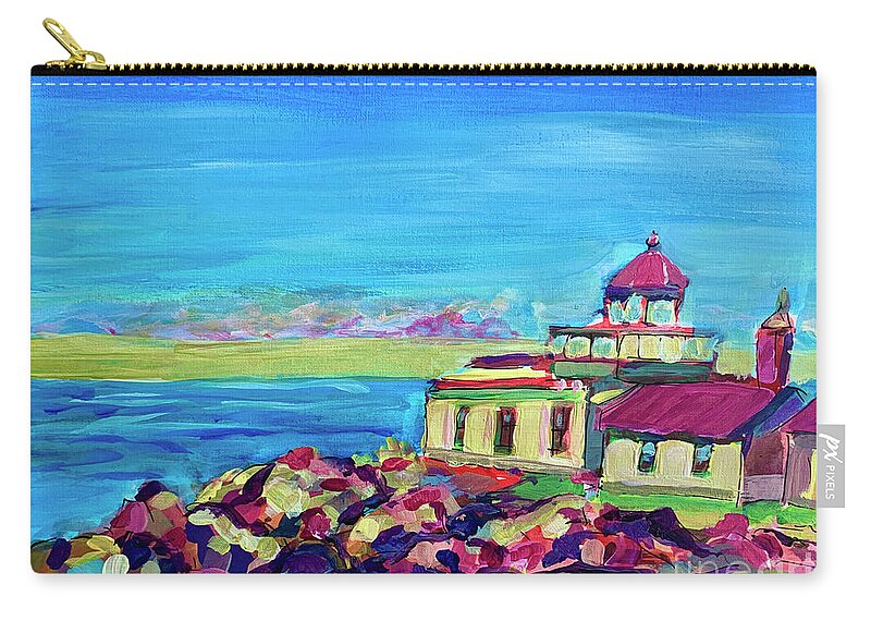 Maine Zip Pouch featuring the painting Life Saver by Patsy Walton